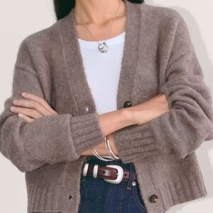 Everlane Alpaca Cardigan - Dark Heather